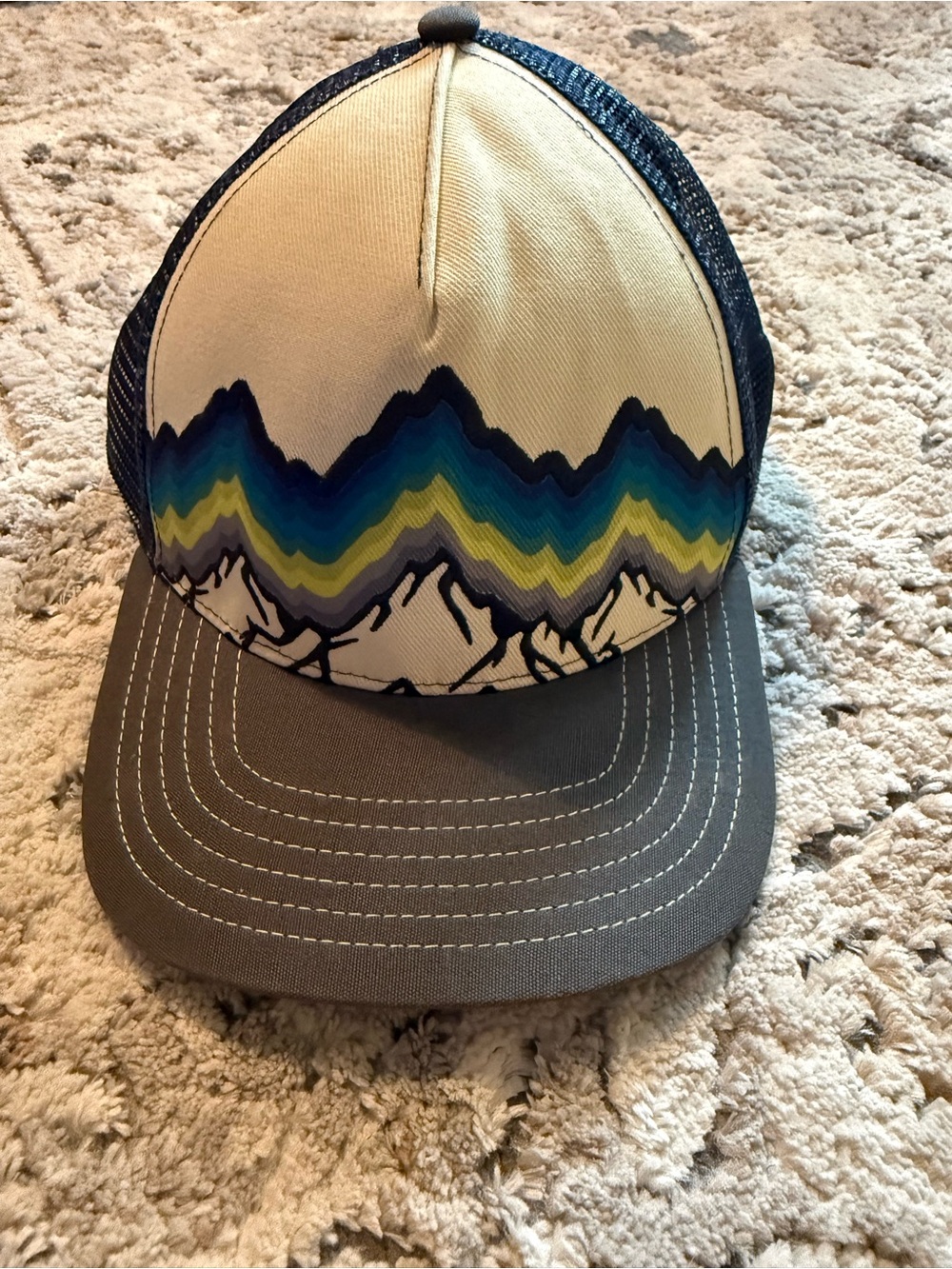 pistil Navy and Gold Pine-Print Trucker Hat